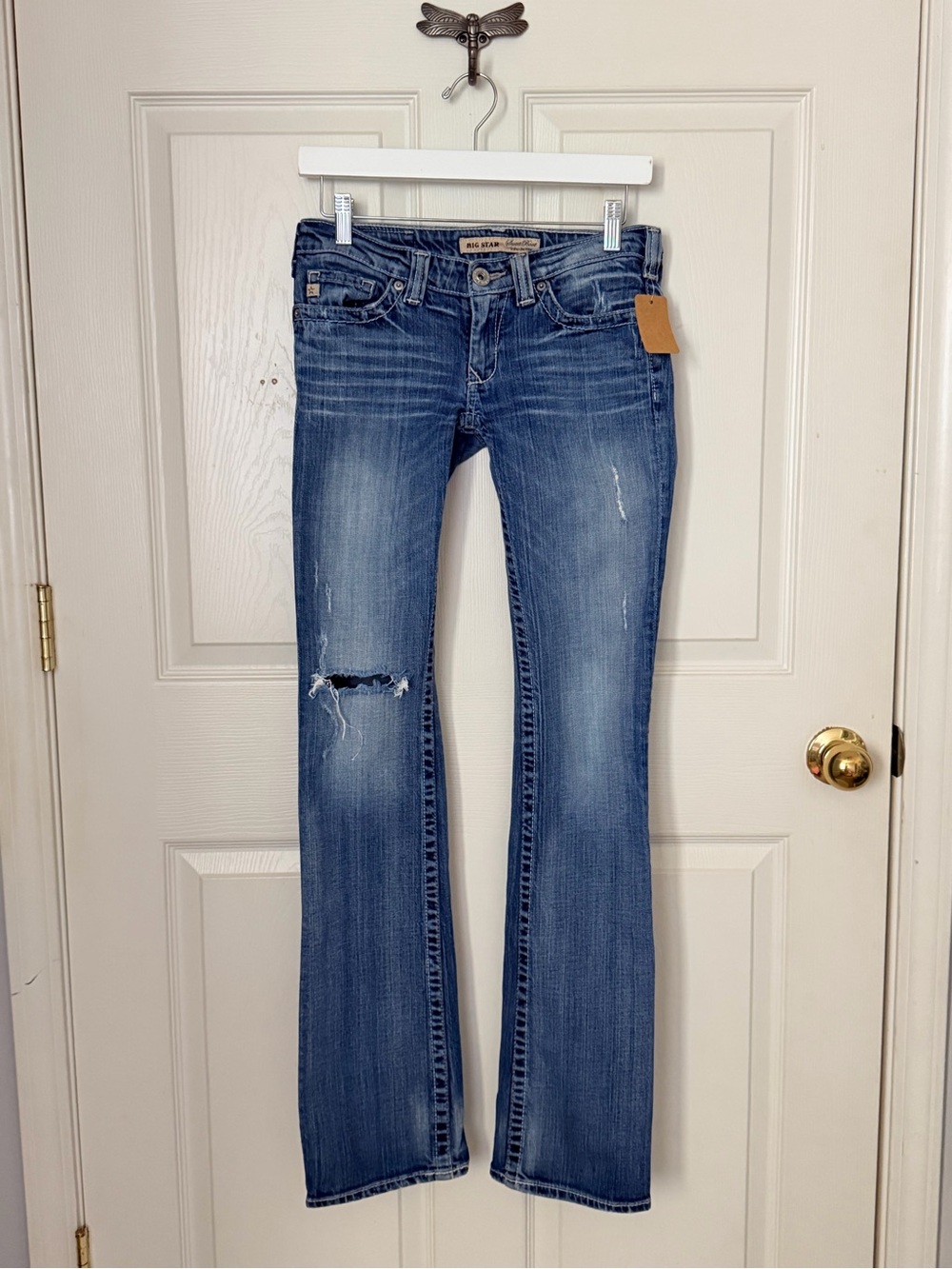 1227 Buckle Big Star Sweet Boot Ultra Low Rise Jeans 26L (28x33) Cowgirl Chic